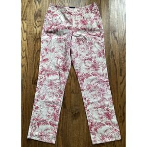 Vintage Bentley Arbuckle Womens Floral Pants Size 6 Stretch Office Career Pink